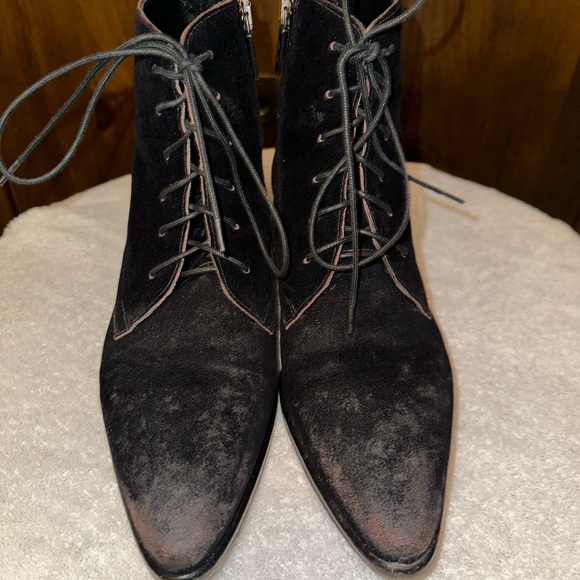 Jo Ghost distressed velvet lace up boots - Picture 4 of 8